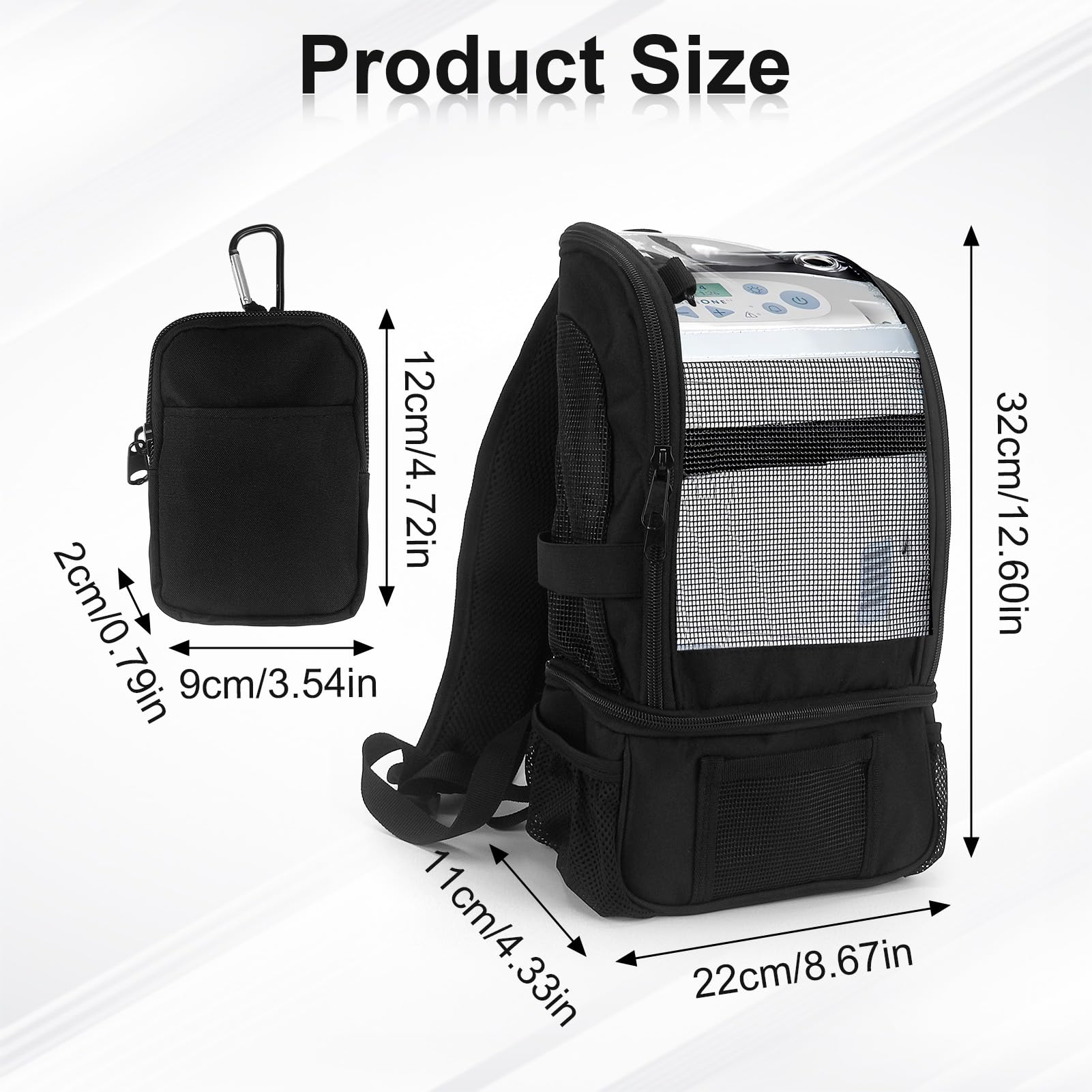 Tragbarer Sauerstoffkonzentrator Rucksack Reisetasche für Sauerstoffgerät Kompatibel mit Inogen One G3 G5 G6,Rove 6,Ultra leichte Sauerstoffmaschine Tragen Mesh Tasche für Reisen im Freien