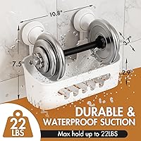 Vista 3 de LEVERLOC Shower Caddy Suction Cup & Soap Holder Shower Shelf Shower Basket Suction Pack of 2 Removable Powerful Suction Cup Bathroom Organizer Max