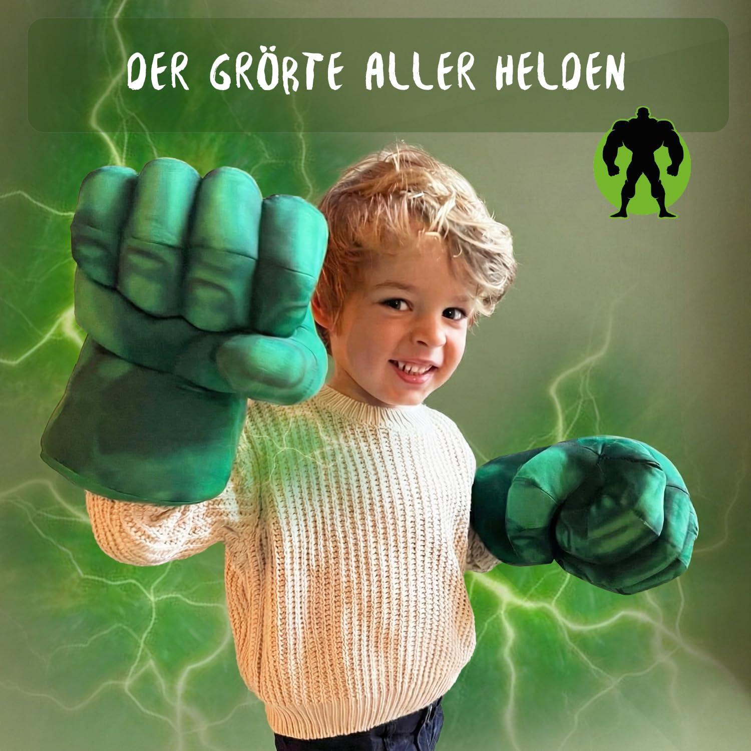 Hulk Riesen-Boxhandschuhe | Superheld | Kinderspielzeug | Schaumstoff-Faust mit Riemen | Ungewöhnliches Geschenk | Cosplay | Spiele | Halloween | Verkleidung | Kostüm | 100% Spaß | OriginalCup®