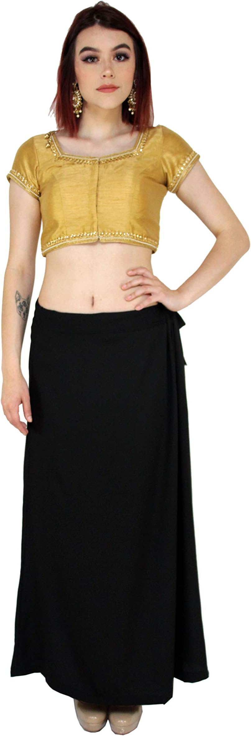 Saris and Things Multiple Colors - Sari Petticoat Stitched Indian Saree Petticoat Adjustable Waist Sari Skirt