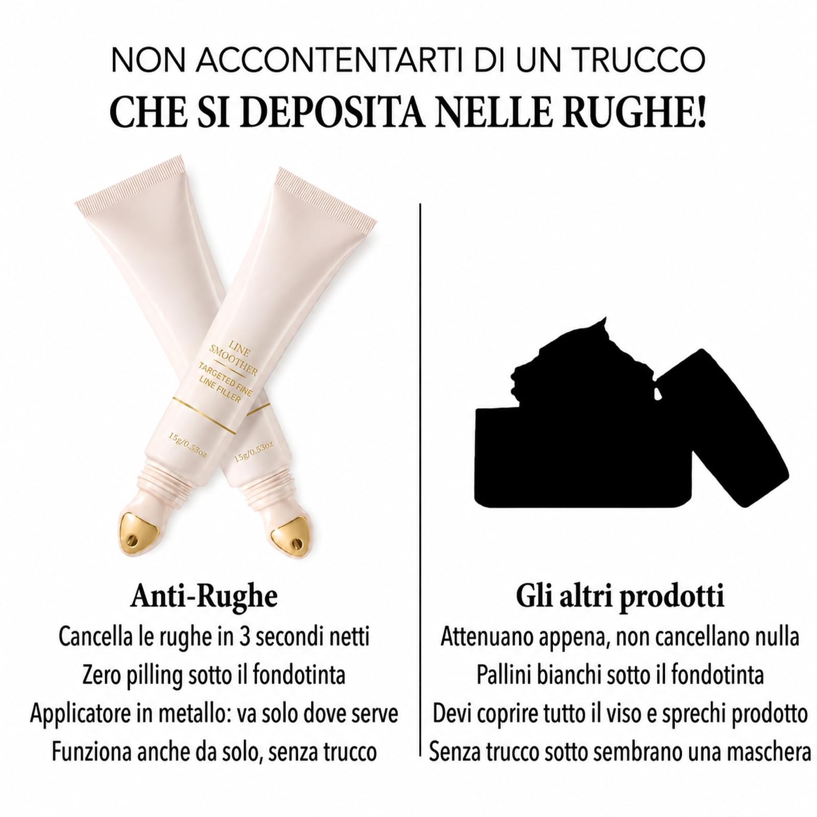 Arelia Primer Anti-Rughe Istantaneo, Arelia Cancella Rughe, Arelia Anti Wrinkle Primer, Leviga La Grana Della Pelle, Colore Uniforme, Senza Residui, Pratico E Facile Da Usare, 2PCS