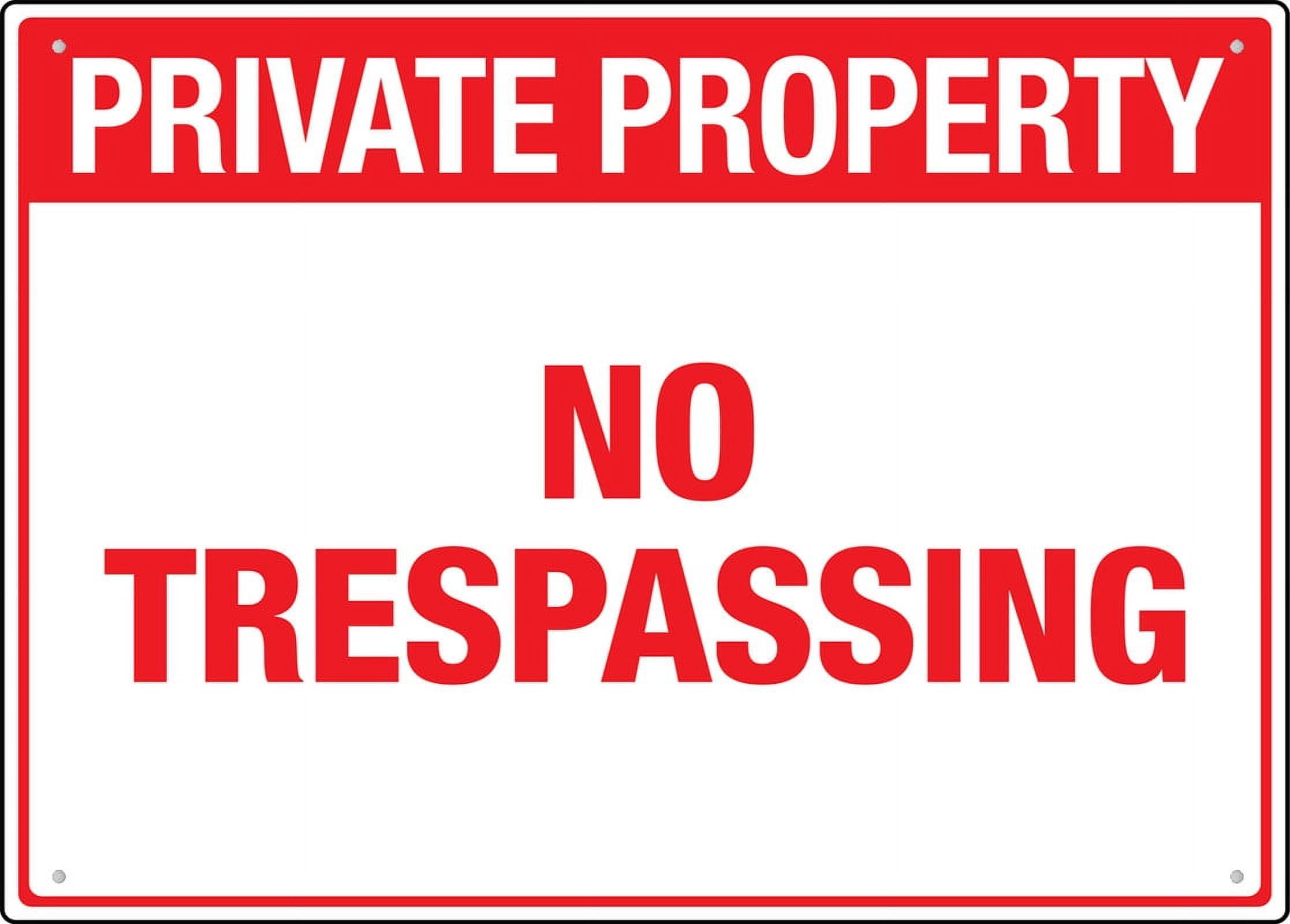 peiyeety Private Property No Trespassing Sign 8"x12" Rust-Free Aluminum - UV Printed, 4 Pre-Drilled Holes, Durable/Weatherproof for Business
