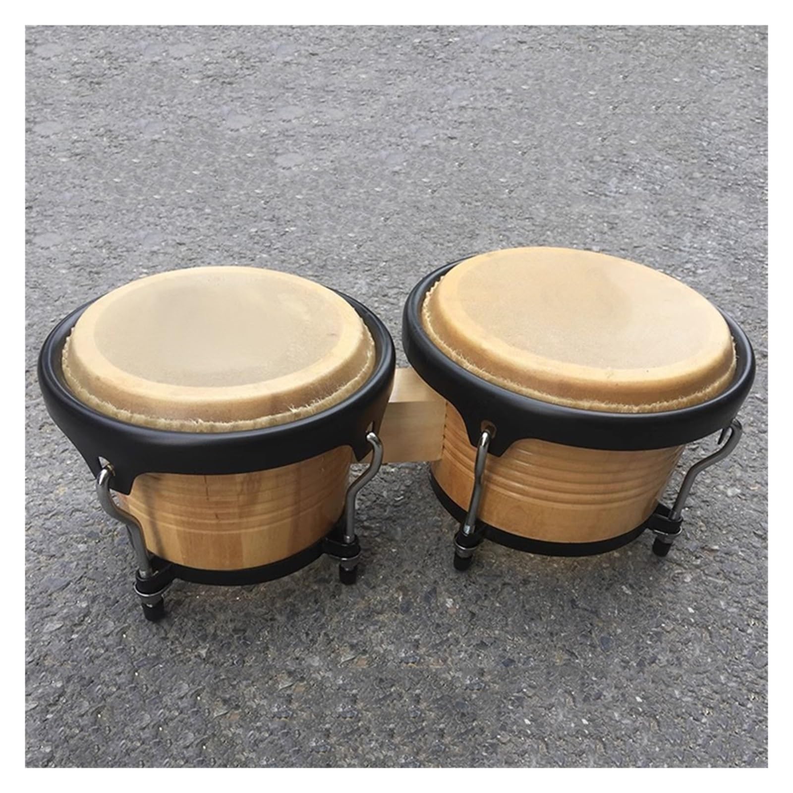 Bongos Tambor Bongos de madera maciza, tambores musicales meditación for adultos, pandereta, instrumentos percusión profesionales(6-7 Inch)