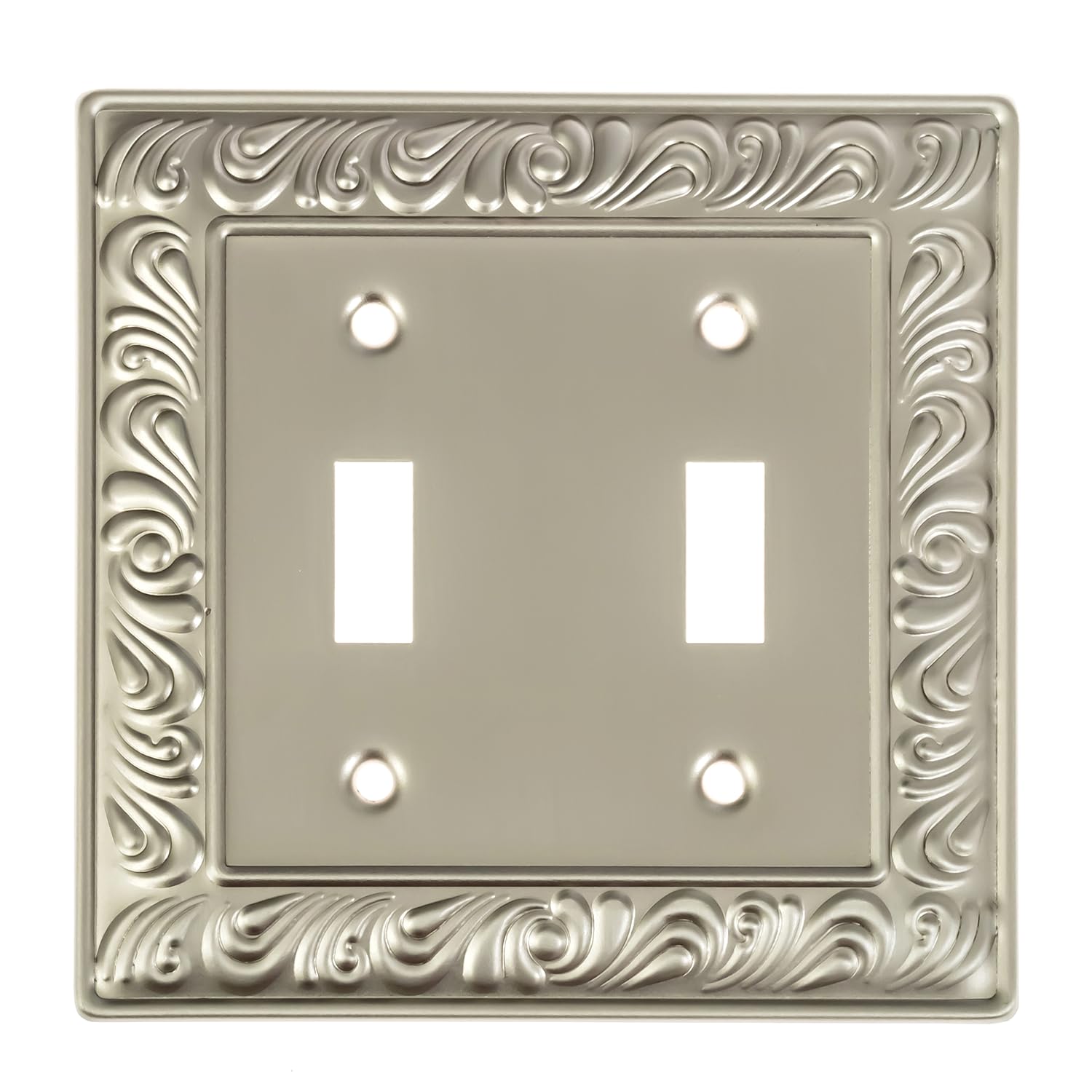 Placas de pared de níquel satinado y cubiertas de interruptor de palanca de 2 bandas para pared