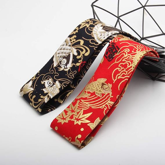 Ancient Japanese Antique Element JDM Tow Strap Auto Modification Sport Trailer Belt Combination Koi Traction Rope Trailer Hook for Decorative Trailer Belt Black