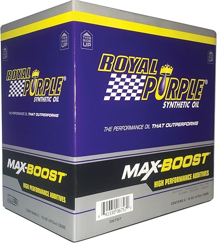 Royal Purple 06757 Max-Boost Potenciador de octanos y estabilizador - 16 onzas, caja de 6