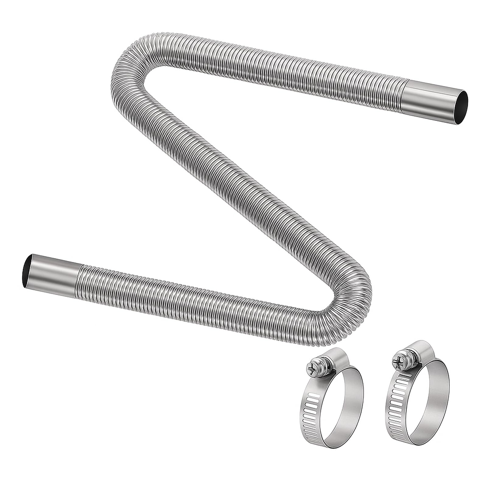 Produktbild von 2 Stück Edelstahl Abgasrohr Winkelverbinder, 25mm Abgasschlauch Für Stromerzeuger Dieselheizungen, Auto Standheizung Entlüftungsschlauch Diesel Heizung Auspuffrohr Zubehör Mit 4 Edelstahlklammern