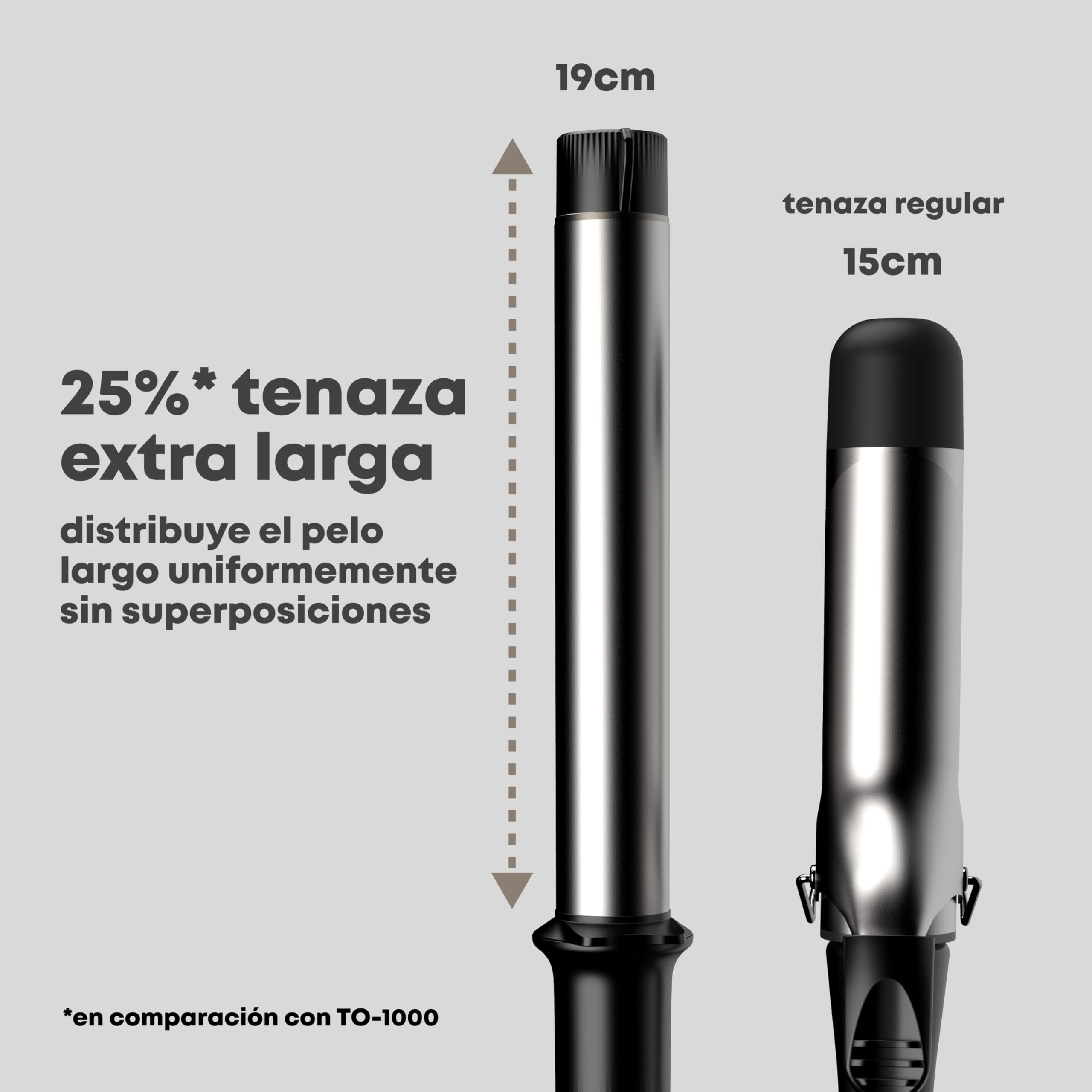 REVAMP Tenacilla Rizadora 32 mm Extralarga - Rizos sin Esfuerzo | Barril 25% más Largo, Calor Inteligente, Aceite de Argán, para Cabello Largo, Ondas Brillantes
