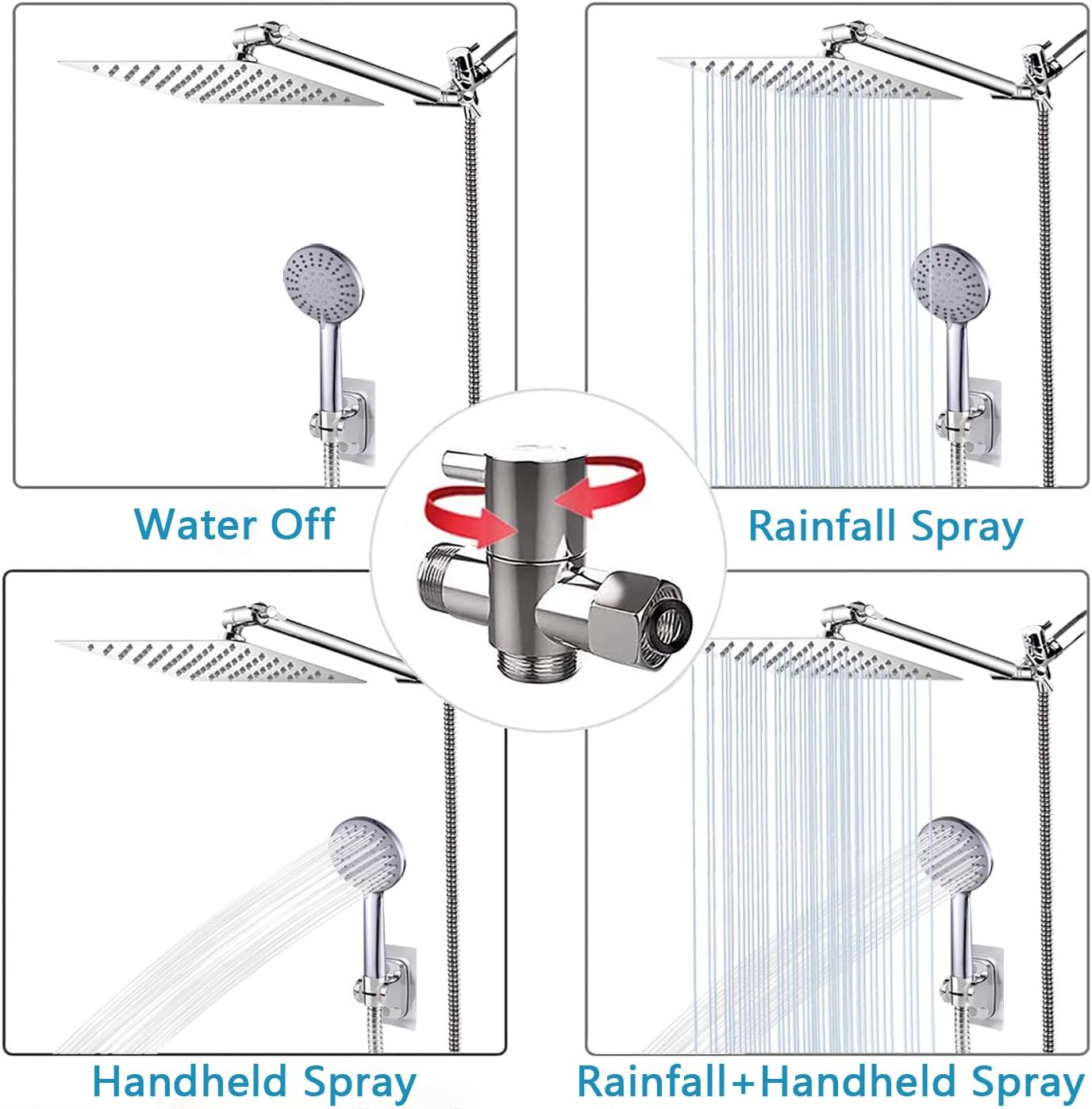 One-Day Sale: Up to 60% Off Shower Head with handheld, High Pressure 8 inch Stainless Steel Rain Shower Head with Handheld 5 Models,11 inch Adjustable Shower Arm,70 inch Hose Hot Deals Shower Head with handheld, High Pressure 8 inch Stainless Steel Rain Shower Head with Handheld 5 Models,11 inch Adjustable Shower Arm,70 inch Hose