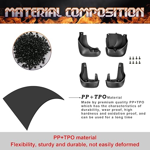 Miniatura 6 de Xotic Tech - Juego completo de 4 protectores de salpicaduras guardabarros delanteros y traseros con accesorios de herraje compatible con Honda CR-V
