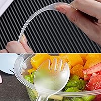 Vista 4 de 100 tenedores desechables de plástico duradero y ecológicos, tenedores y cucharas 2 en 1, ideales para almuerzos escolares, pícnics o restaurantes