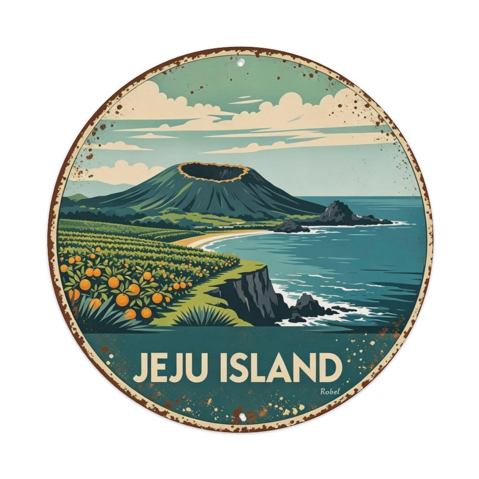 Jeju Island Metal Tin Sign Plaque