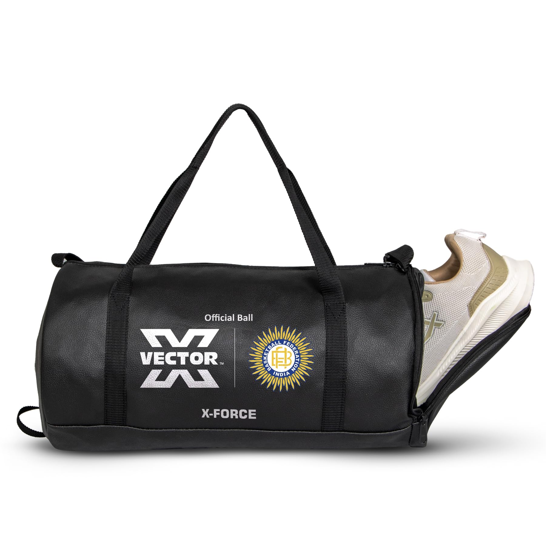 X-Force BFI Approved Gym Bag or Men and Women Carrying Gym Accessories/Adjustable Shoulder Bag for Men/Duffle Gym Bags for Men/Sports & Travel Bag/Sports Kit/Duffle Bags Travel (Black)-image-5