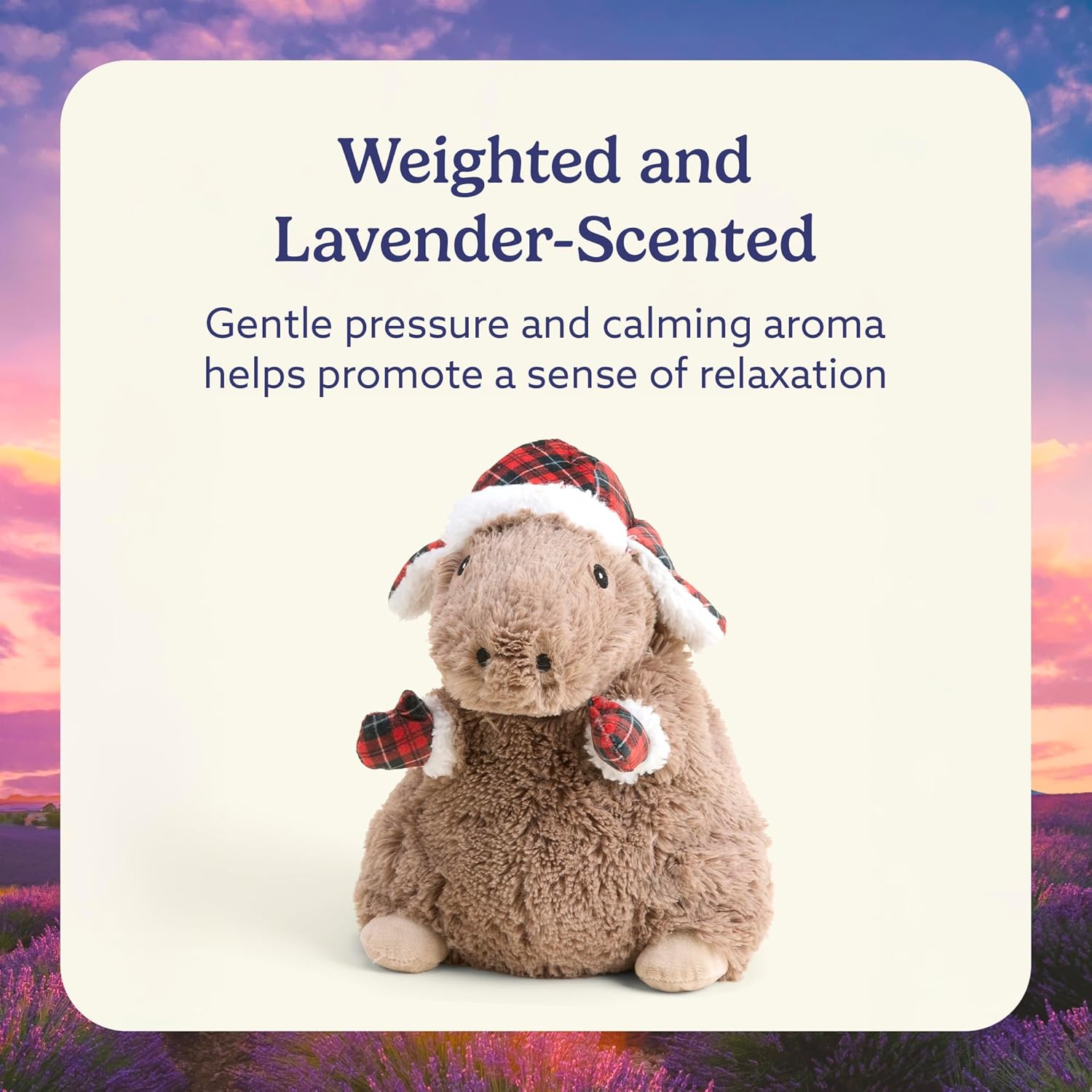 warmies Microwavable & Weighted Stuffed Animals, Holiday Capybara - Heated Stuffed Animal Plushie for Warmth & Comfort - Christmas Winter Soft Plush Toys for Children (Boys, Girls, Babies & Toddlers)