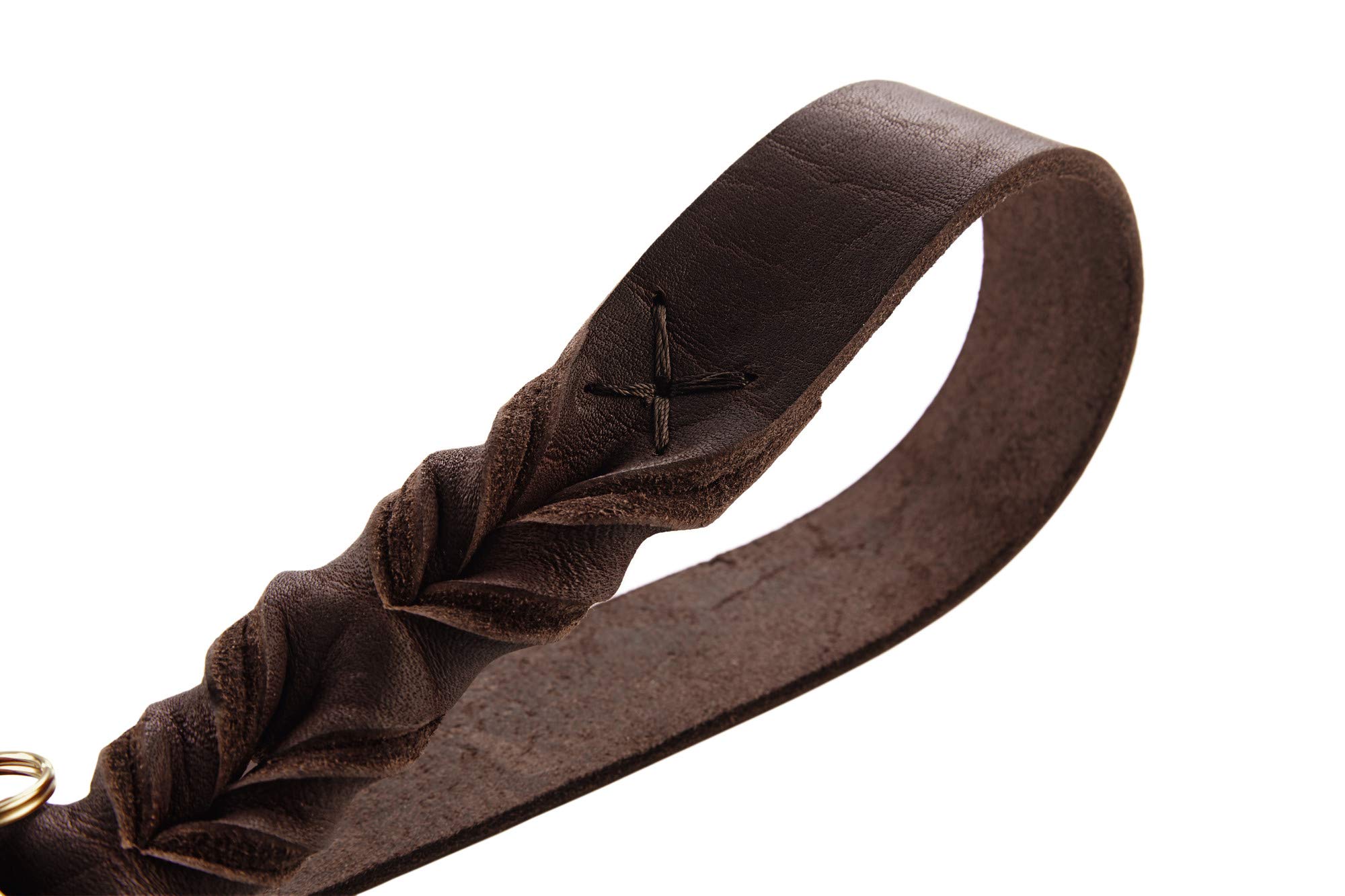 HUNTER Sansibar SOLID Correa Ajustable para Perros Cuero Trenzado Duradero Elegante 2x200 cm Marrón Oscuro