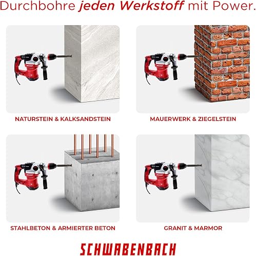 SCHWABENBACH® Set Punte Trapano SDS Plus 7 Pezzi 5-12mm x 210mm - 7