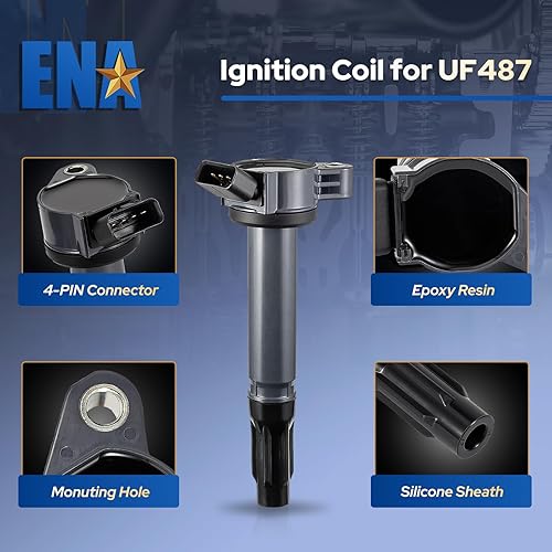 Miniatura 4 de ENA Juego de 6 bobinas de encendido y bujía de platino compatibles con Toyota Lexus Avalon Camry Rav4 Sienna Highlander IS350 ES350 2.7L 3.5L 4.0L