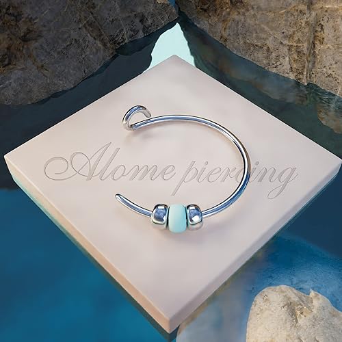 Miniatura 5 de Cuentas de anillo de nariz falsas Turquoise Bead Silver