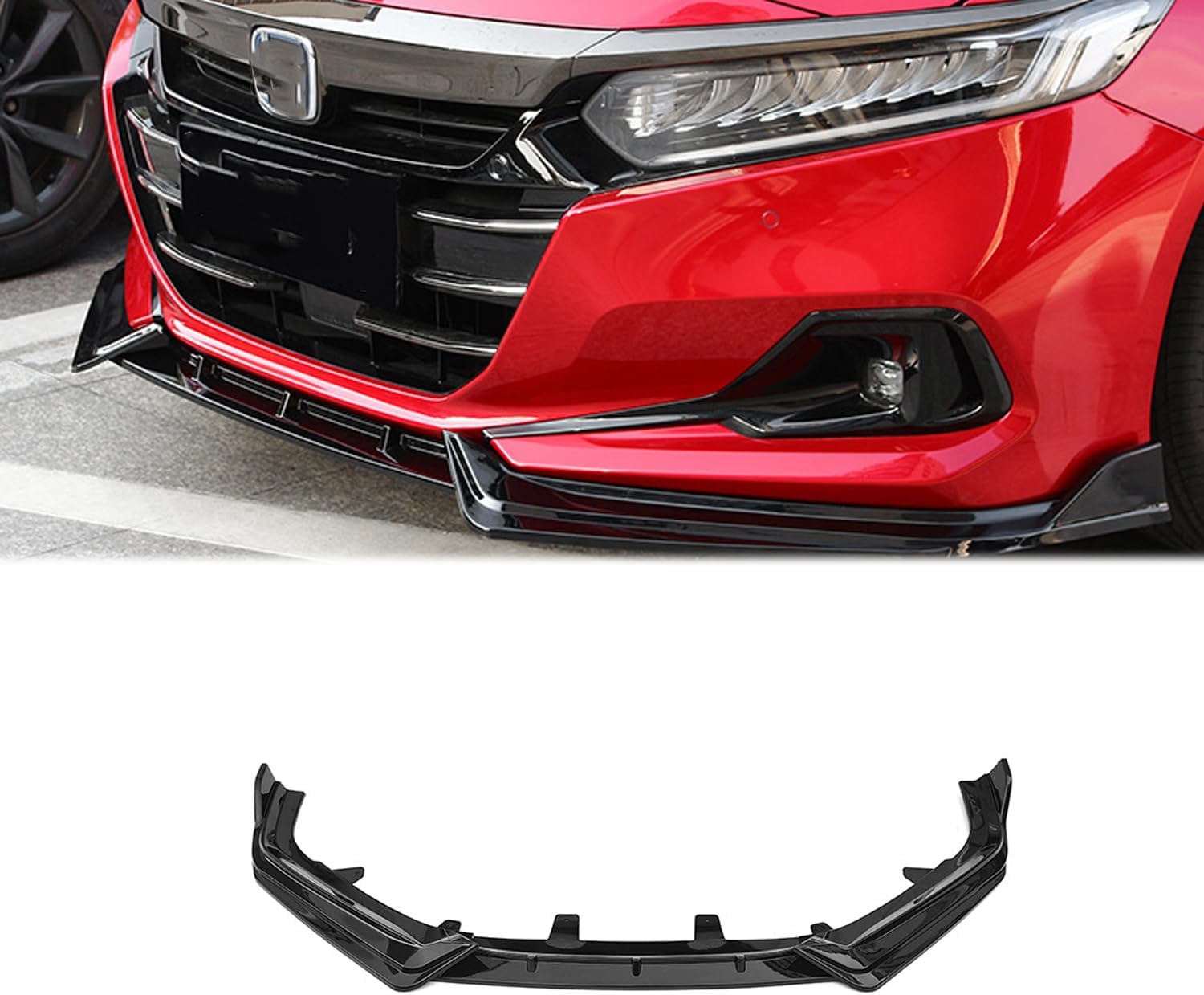Front Bumper Lip Compatible with Honda Accord Sedan SE/EX-L/LX/Touring 2021 2022 PP Front Lip Lower Chin Spoiler Splitter 3PCS White