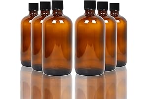 Youngever 8oz Amber Glass Bottles with Lids