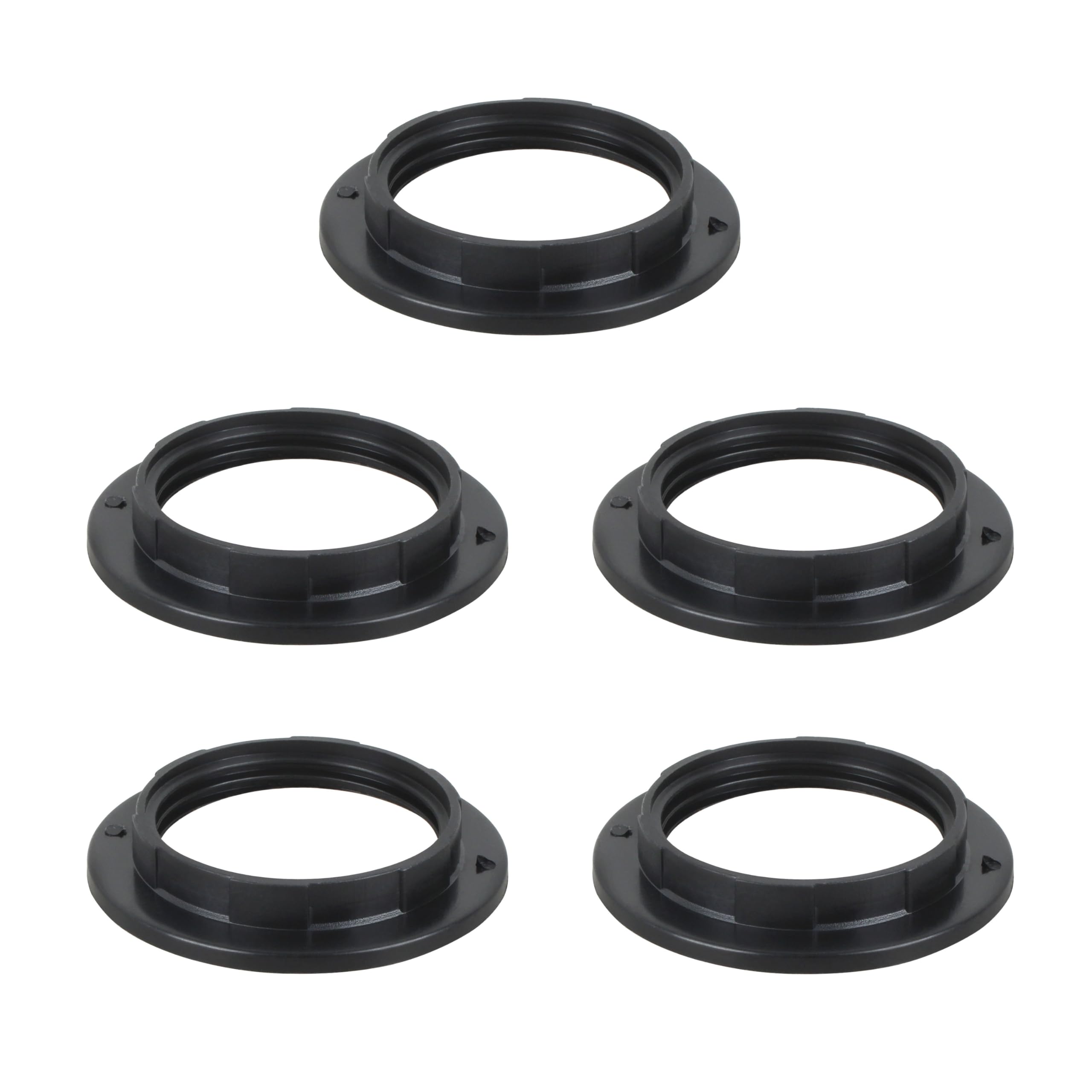 Kit de anillo de fijación a prueba de polvo y sombreado de soporte de lámpara E26/E27, compatible con anillo de bloqueo de pantalla de lámpara/anillo de presión, negro componente de instalación de 5