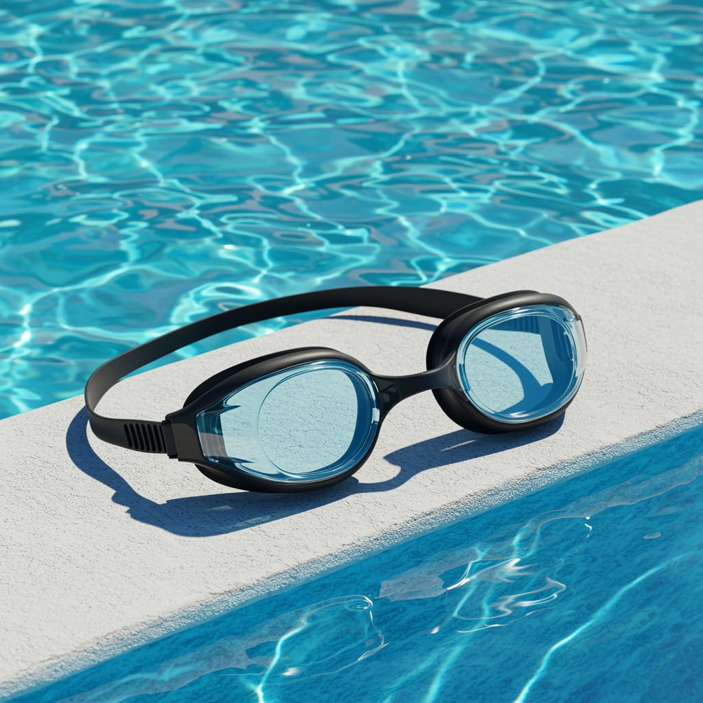 l&j Optische Performance-Schwimmbrille mit positiven und negativen Dioptrien für Damen und Herren – austauschbare abgestufte Gläser – kratzfest und beschlagfrei – weiches Silikon, hohe Sichtbarkeit