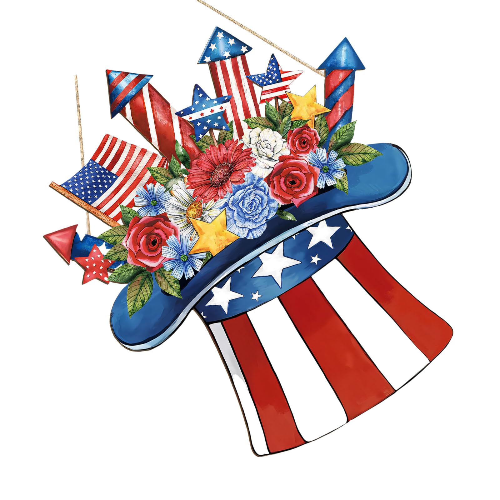 carotoe Handcrafted Wood Theme Hat Ornament Ideal for and Party Display Holiday Accessory