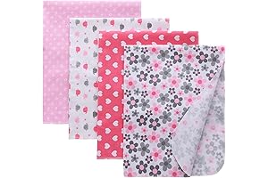 Flannel Receiving Blankets, Baby Swaddle Blankets for Baby Boy or Baby Girl