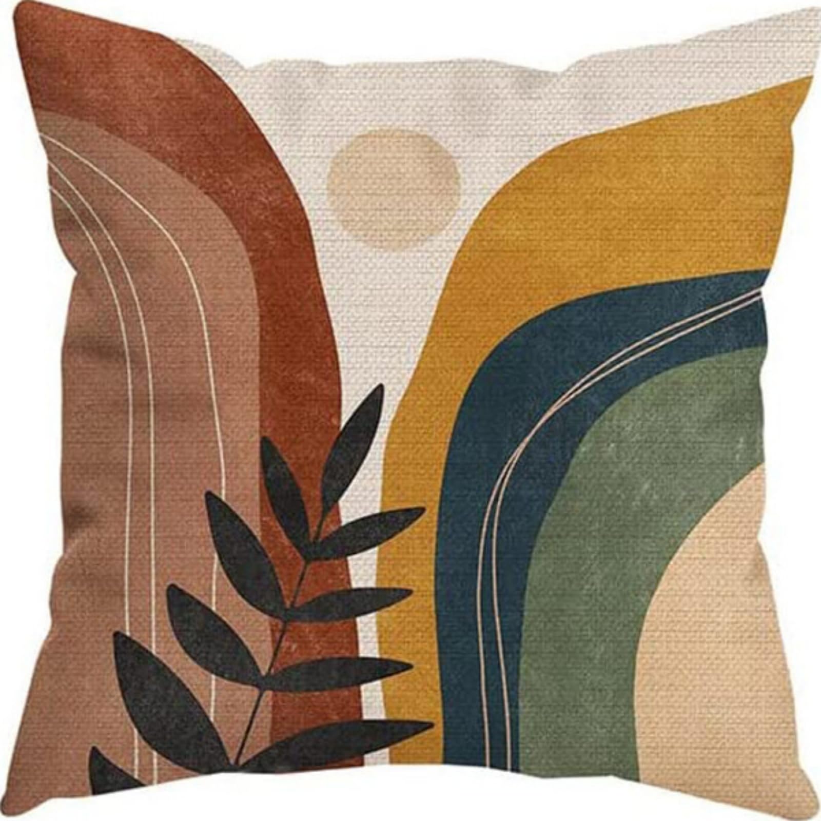 Cushion Covers 60cm x 60cm Yellow Green Large cushions with covers included - Linen Square Decorative Throw Pillowcases with Invisible Zipper, for Livingroom Sofa Bedroom