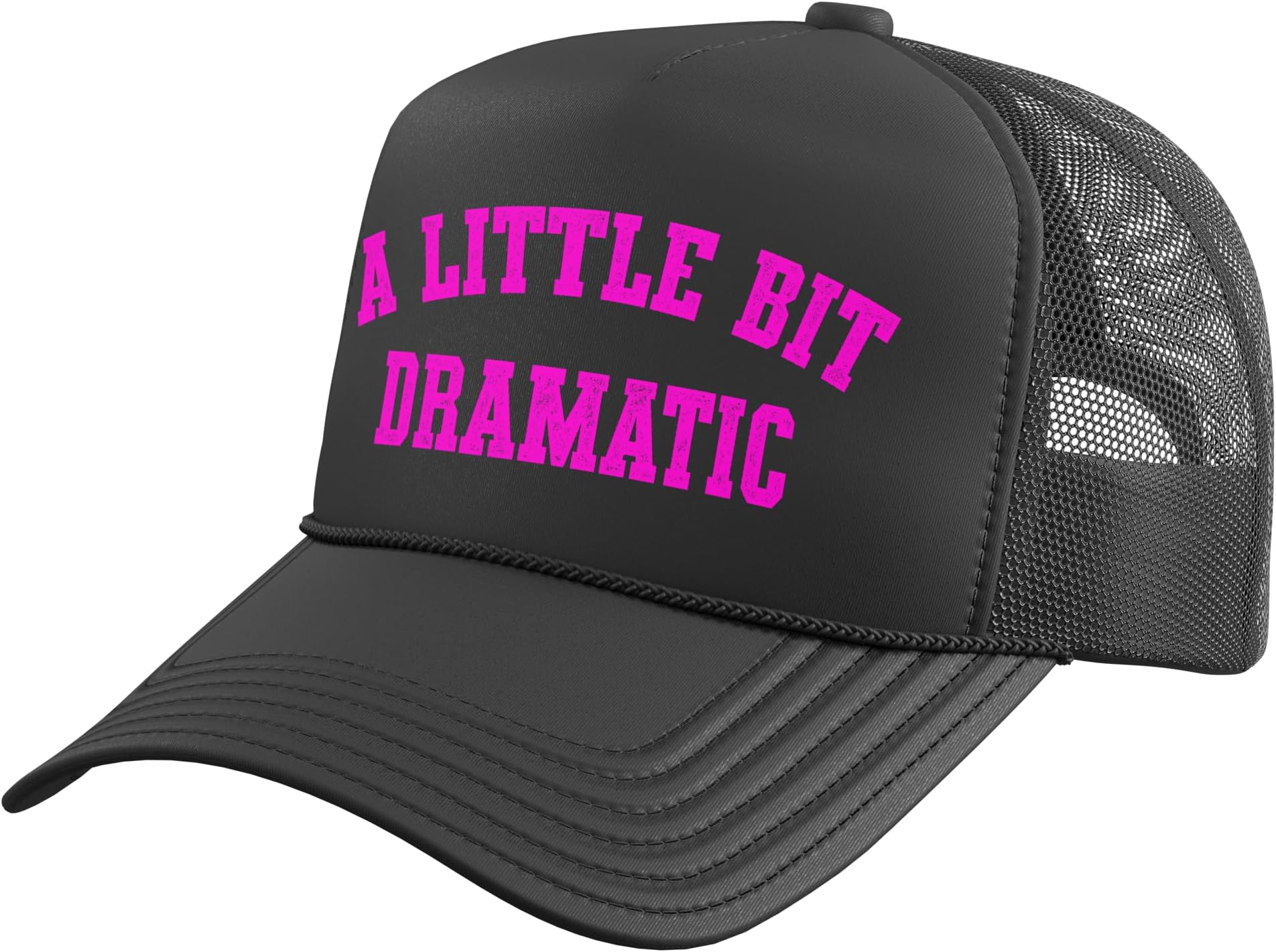 Retro A Little Bit Dramatic Drama Queen Sarcasm Funny Gag Trucker Hat with Adjustable Mesh Back