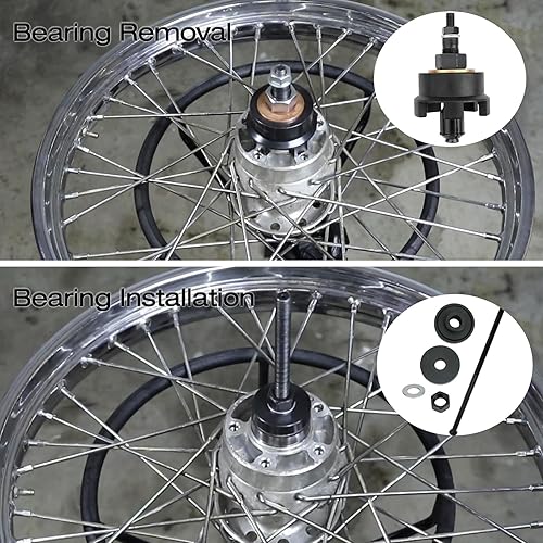 Miniatura 5 de ReluxGo Kit de herramientas de extracción de rodamientos de rueda para Harley Davidson, herramienta de extracción e instalación de rodamientos de