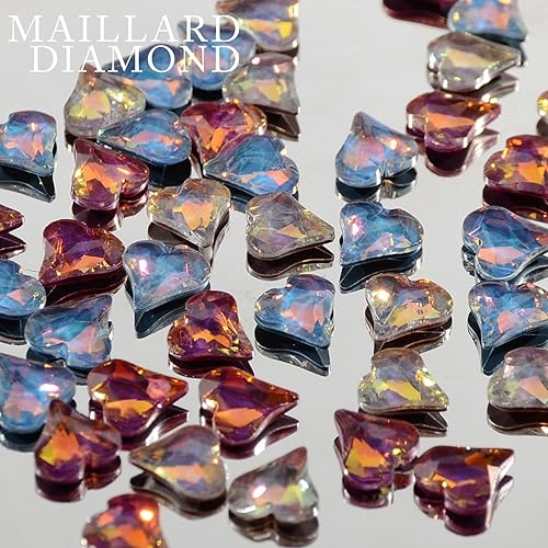 Miniatura 6 de 100 piezas de cristal de forma mixta AB colores de mezcla para arte de uñas gemas de uñas de espalda plana diamantes de imitación para uñas 3D