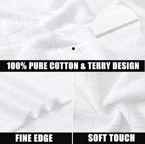 Miniatura 2 de Paños de cocina de tela de toalla de 100% algodón, toallas de cocina suaves y absorbentes, trapos de secado rápido para lavar platos, paquete de 8,