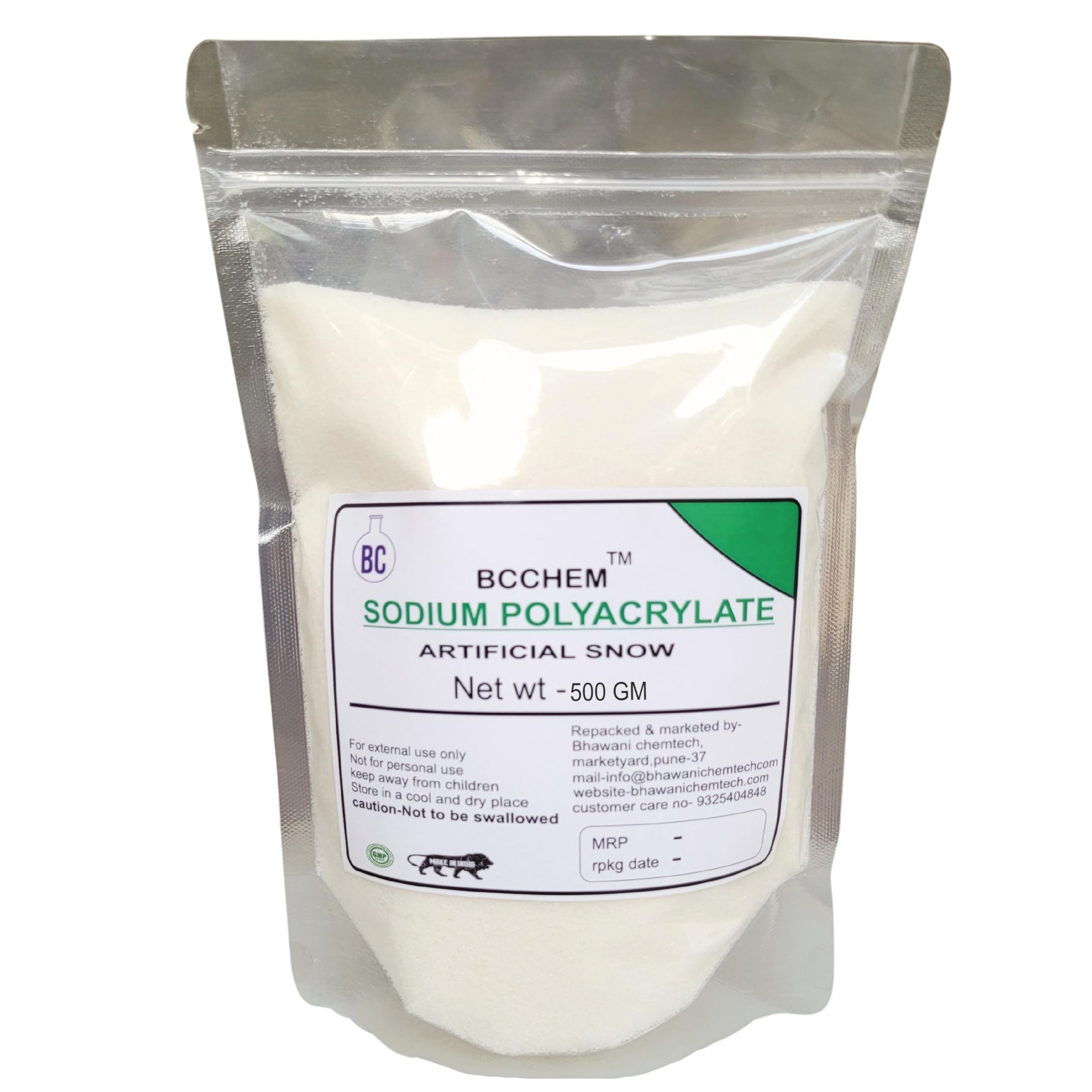 BCCHEM Sodium polyacrylate, Instant snow powder,artificial instant snow, Super absorbing polymer, 500 gms (B09TRSB36M) Amazon Price History, Amazon Price Tracker