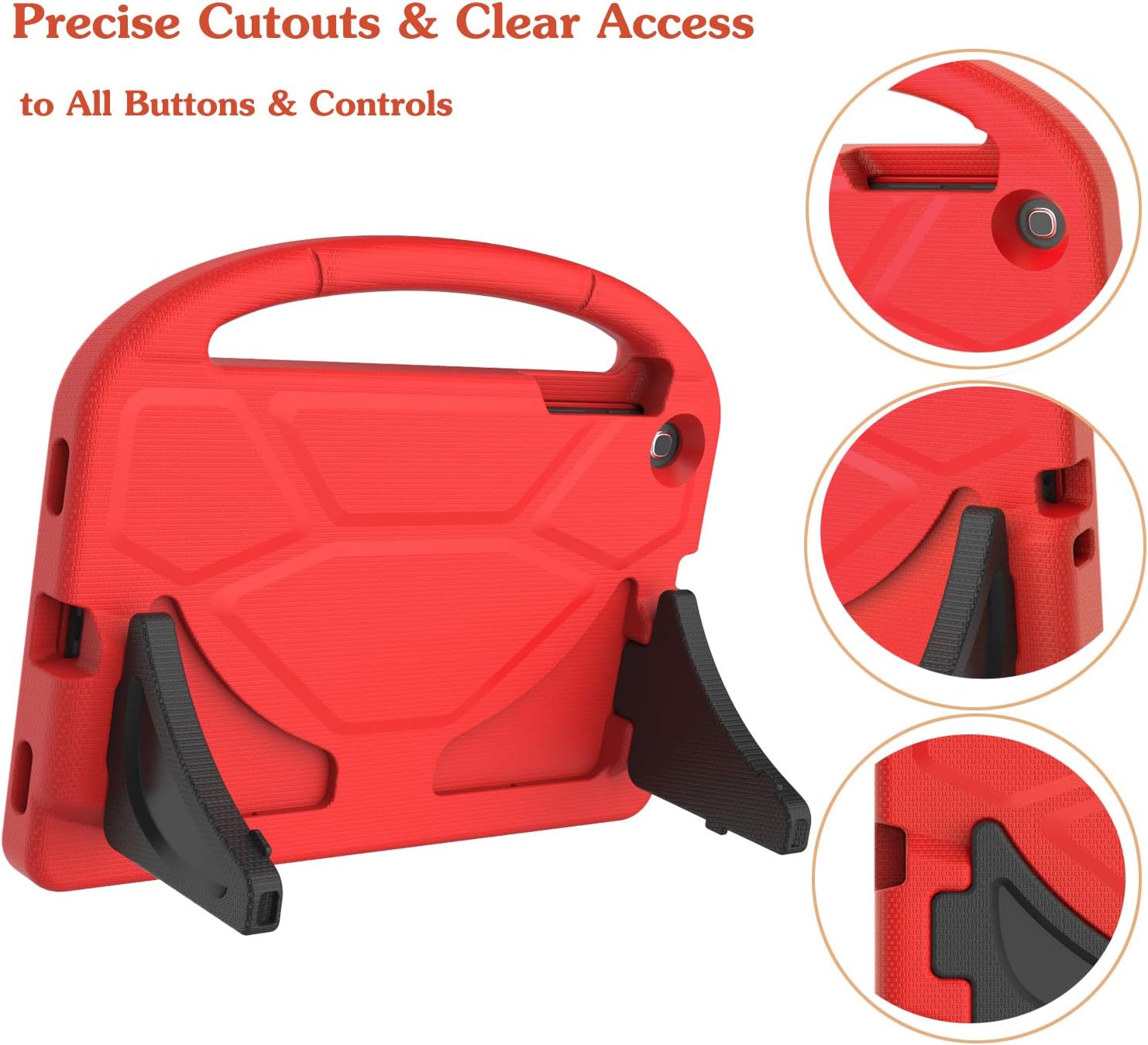LTROP Kids Case for Samsung Galaxy Tab A 10.1 (2019) SM-T510/T515, Shockproof Light Weight Protective Convertible Handle Stand Kids Proof Case for Galaxy Tab A 10.1 Tablet 2019 SM-T510/T515 (Red)