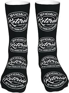 Lawenp Retired 2023My Problem Anymore Socks Funny Socks Casual Crew Socks Compression Running Sock Moisture Wicking Novelty Gifts 16 Inch