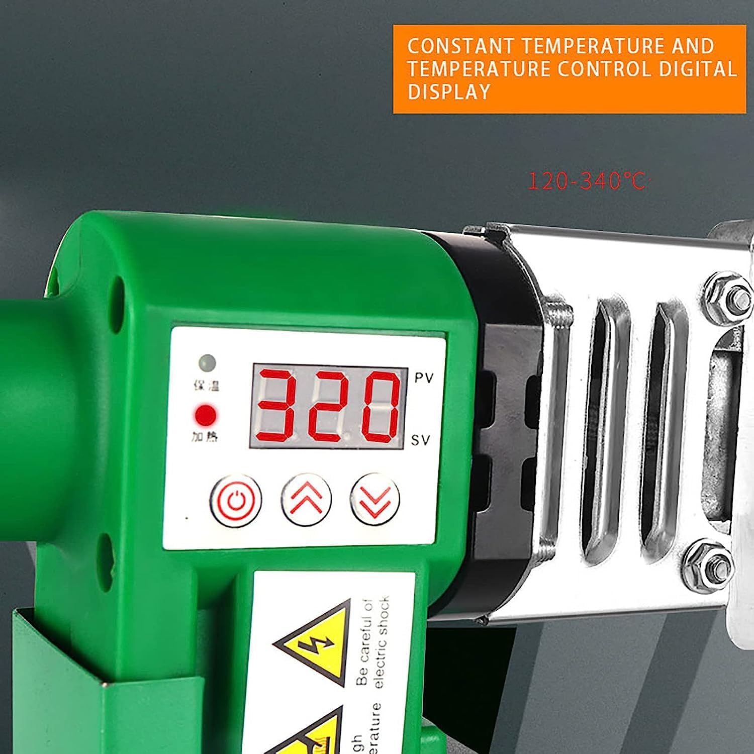 Plastic Pipe Welding Machine, 0-380℃ Adjustable Digital Socket Fusion Welder, Double Heat Dissipation 3 Die Heads 20/25/32mm, 1500W Electric Tube Heating for PPR/PE/HDPE