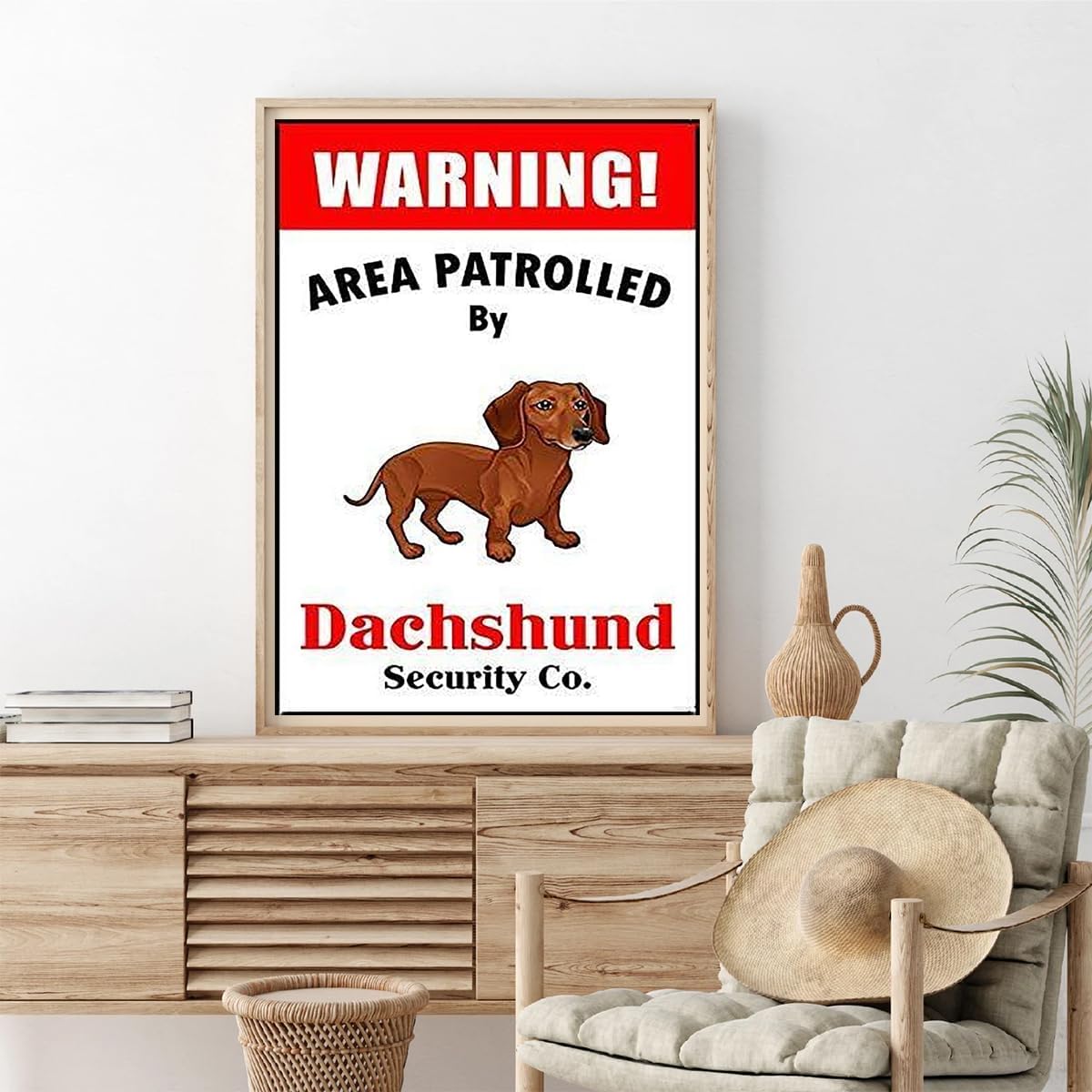 YEEIFFD New Year Gift Warning Area Patrolled Dachshund 5D Diamond Art Painting Kits for Adults Paint by Number for Home Recreation and Wall Decoration for Christmas Valentine's Day 12x16 inch