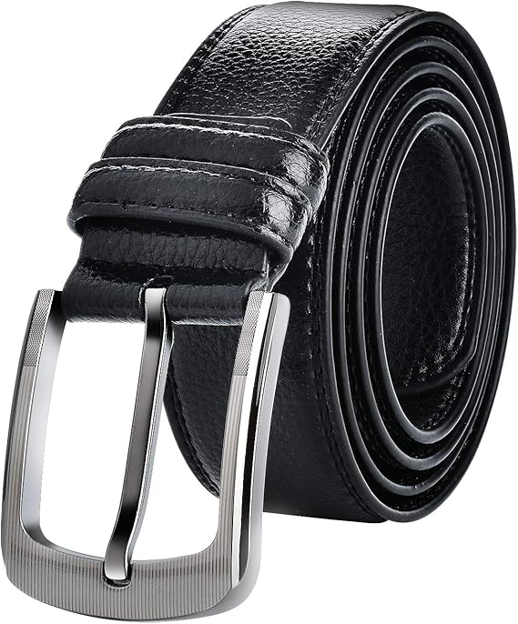 designer black leather belt