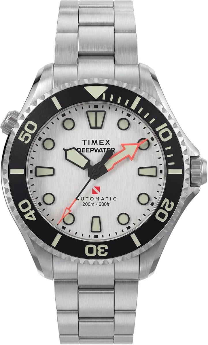 Men's Deepwater Meridian 200 HEV Automatic 44mm Watch - Silver-Tone Bracelet White Dial Silver-Tone Case