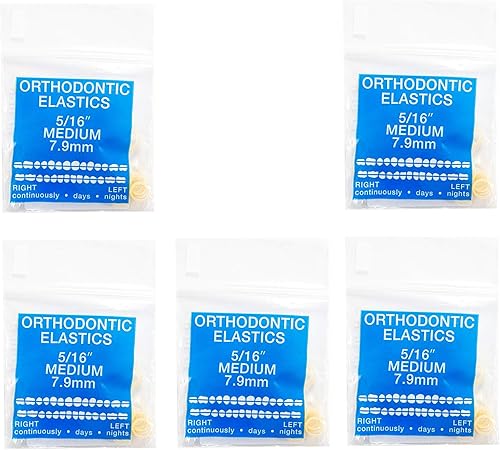Miniatura 9 de JMU Bandas elásticas de ortodoncia 14 medianas de 4.5 onzas, 0.252 in, 500 bandas de goma ortodónticas de látex, bandas de goma dentales