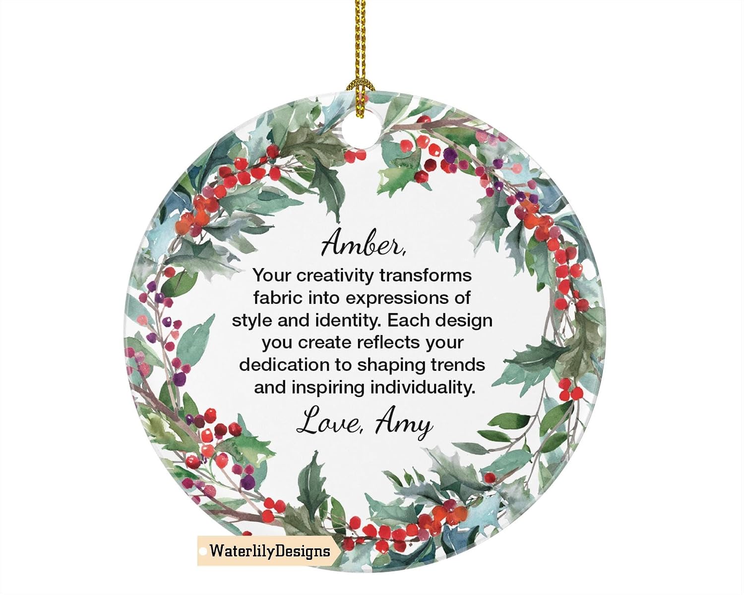 Personalized Fashion Designer Quote Ornament - Custom Gift for Style Creators, Trendsetters, Unique Fashion-Themed Holiday Keepsake