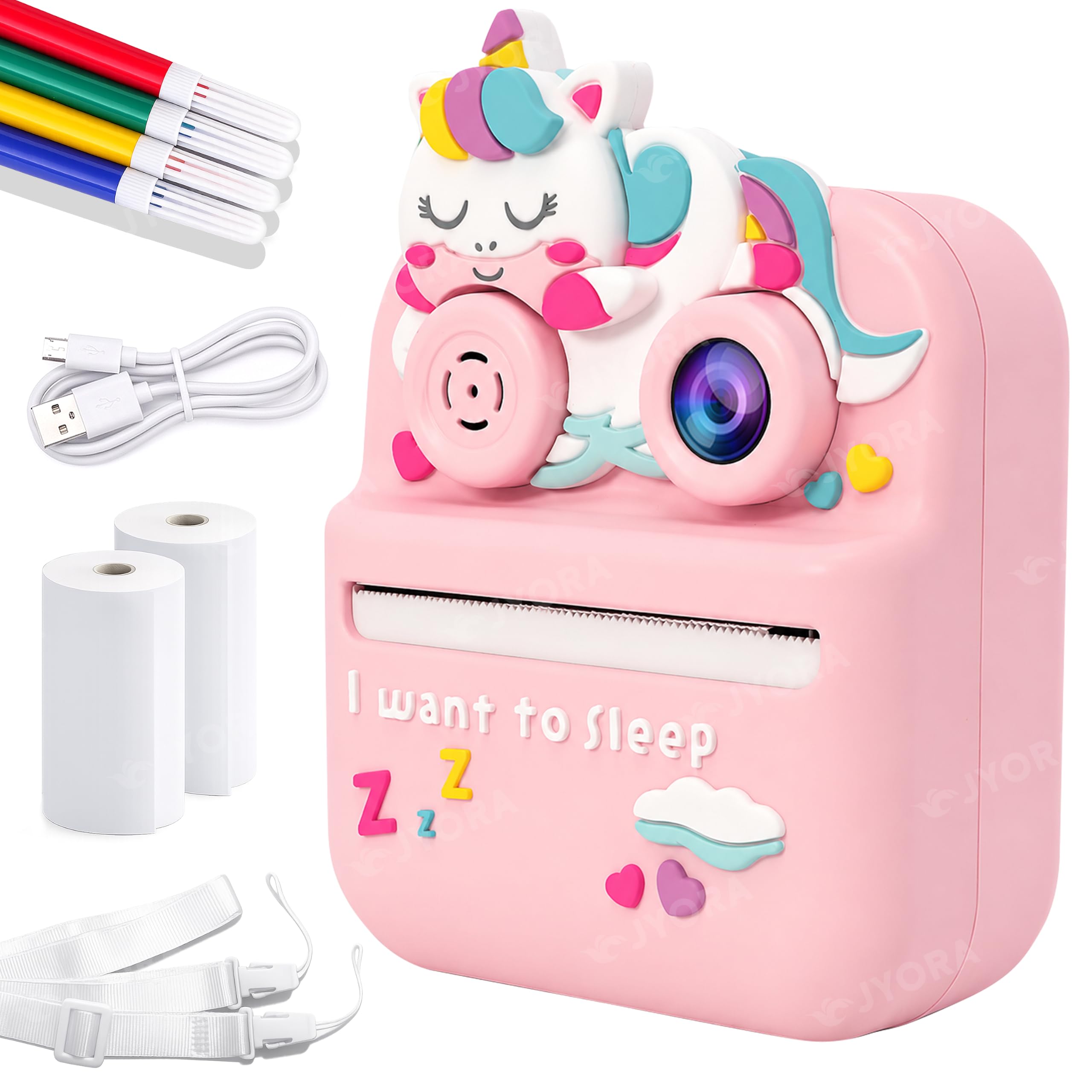 Kids Instant Print Camera 2.4 Inch Screen, 48MP, 1080P Video, DIY Instant Digital Camera with 2 Print Rolls, Fun Creativity with Games, Filters & Frames, Gift for Boys Girls (Sleeping Unicorn)-image-20