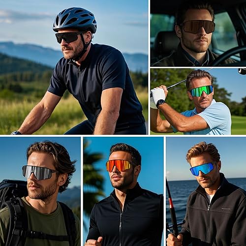Miniatura 2 de Gafas de sol deportivas polarizadas para hombres y mujeres, protección UV, ciclismo, ciclismo, correr, envolventes, gafas de sol