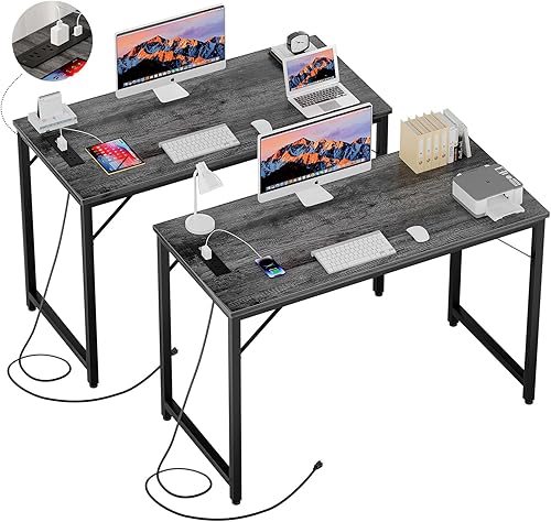 iSunirm Escritorio para computadora de 47 pulgadas con tomas de corriente mágicas, escritorio de oficina moderno con puertos de carga USB, disponible en Yaxa Colombia