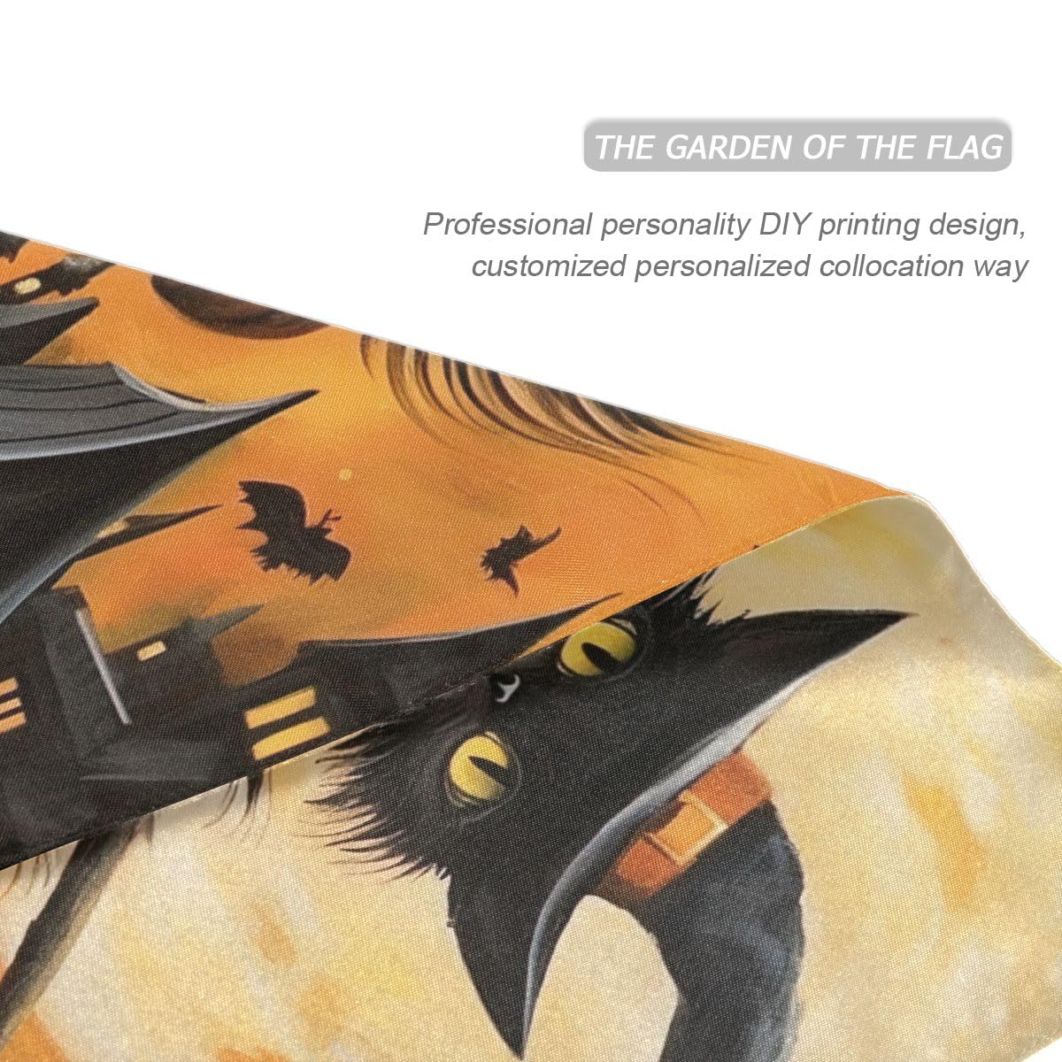 Halloween-Gartenflagge 30,5x45,7 Cm – Doppelseitig, Hexenfüße & Kessel-Motiv, 100% Polyester, Wetterfest
