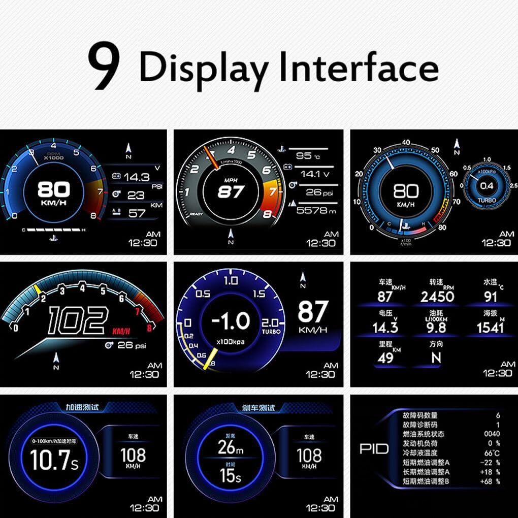 Pantalla HUD Head Up para coche, medidor cuentakilómetros, velocímetro Hud para coche, pantalla Head Up, OBD y, indicador inteligente, versatilidad precisa