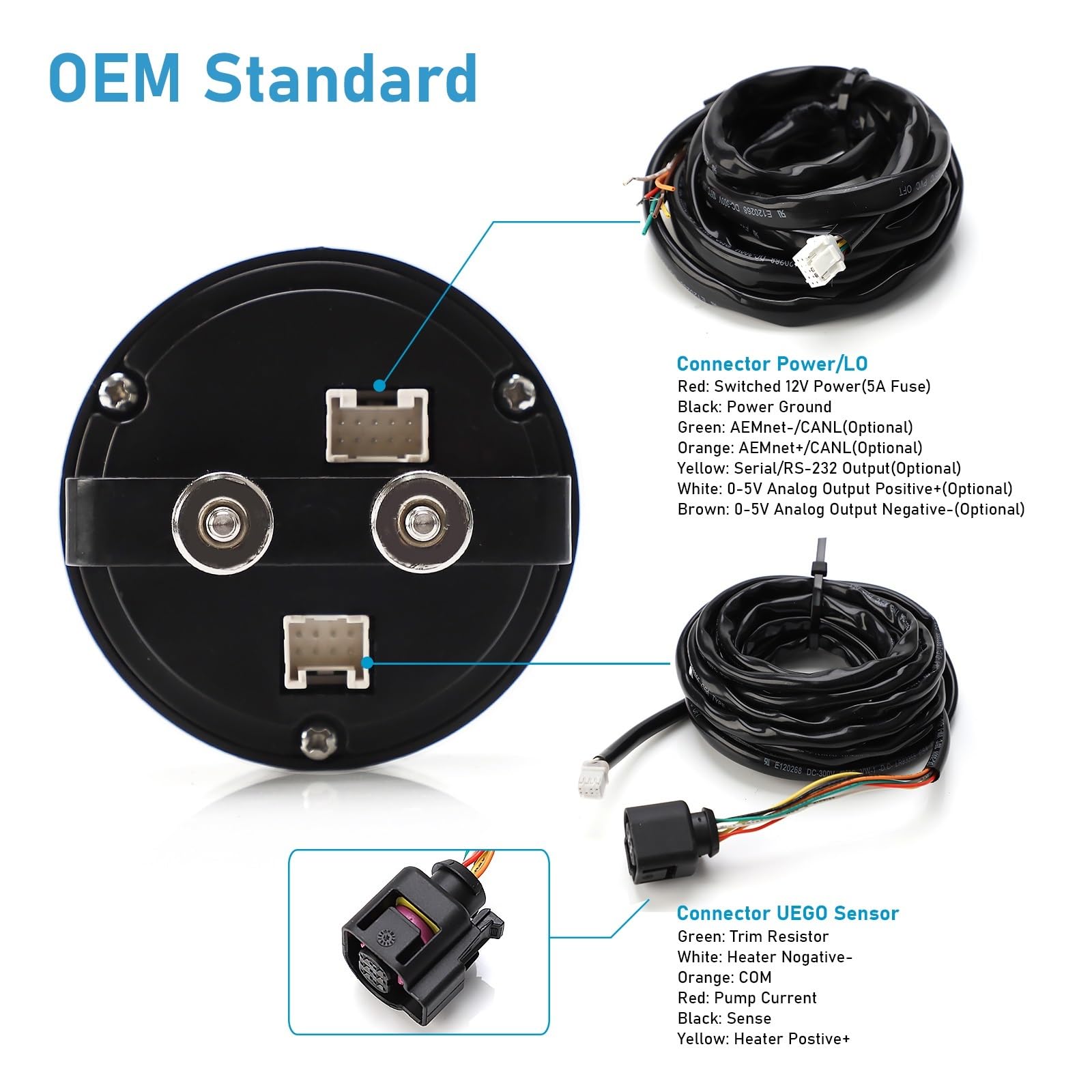 Adapter 30-0300 X-Series Szerokopasmowy UEGO AFR Kontroler czujnika Gauge zestaw O2 do tlenu w samochodzie Bezprzewodowy czujnik tlenku węgla