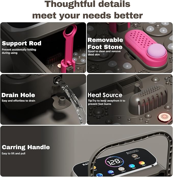 Ranjova Foot Spa Masajeador Eléctrico Rotatorio con Pantalla Táctil miniatura 6