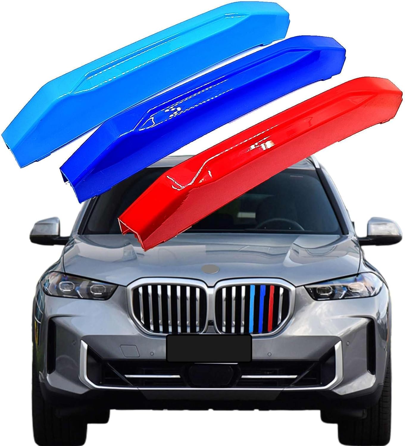 MColored Clips compatible for 23-up for BMW X5 G05 LCI Fit 40i 40ix 50ix M50iX SVA 2023 2024 2025 2026 Stripe Grille Grill Kidney